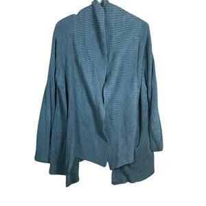 Express Womens Sweater Black Cardigan Open Front Knit Long Sleeve 100% Cotton M